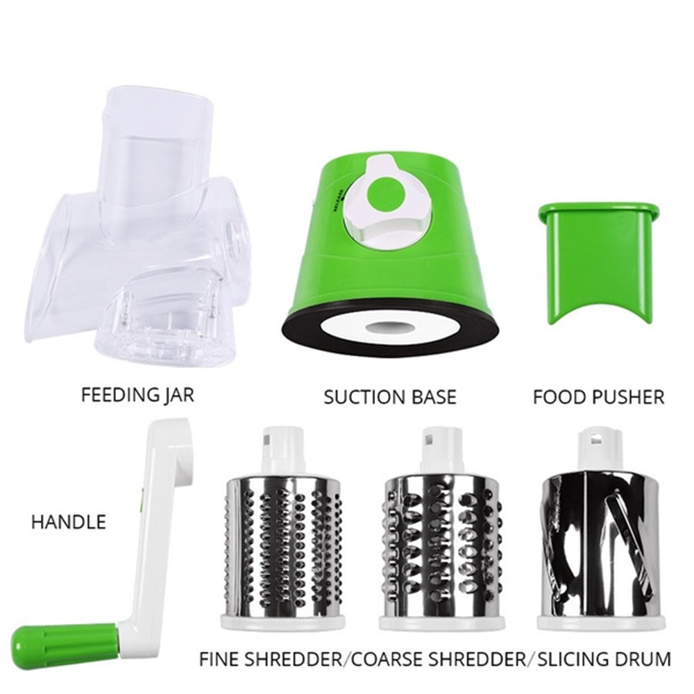 Rotary Cheese Grater Hand-Cranked Multi-Function Drum Vegetable Cutter Potato Grater Household Slicer Shredder